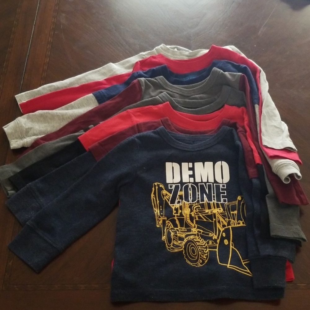 Bundle of 8 Toddler Boy Long Sleeve Shirts
